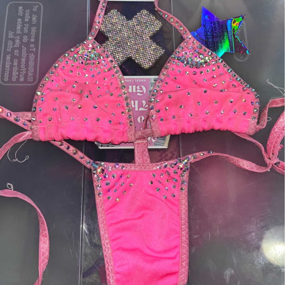 Pink rhinestone bikini